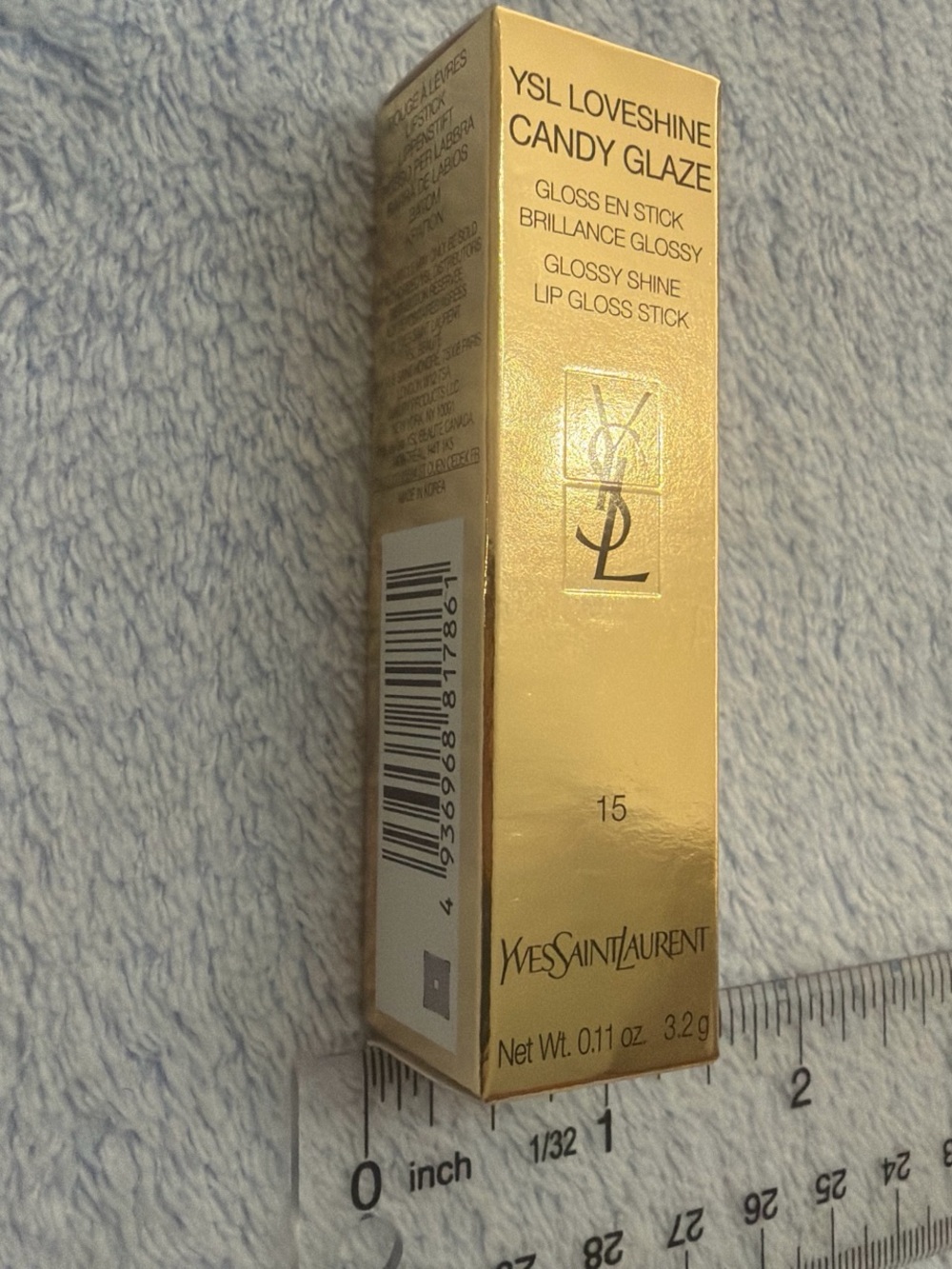 Yves Saint Laurent Loveshine Candy Glaze Lip Gloss Stick - Gold Packaging